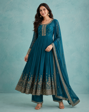 Anarkali Kurta Set - Teal